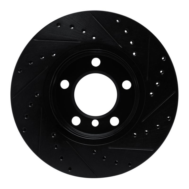 Mini Cooper Paceman Brake Rotor (1) - Front Left - R1 Concepts - Drilled & Slotted - Black - `11-`16